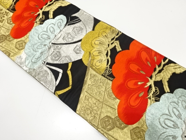 JAPANESE KIMONO / ANTIQUE FUKURO OBI / SILK / WOVEN CLASSICAL PATTERN